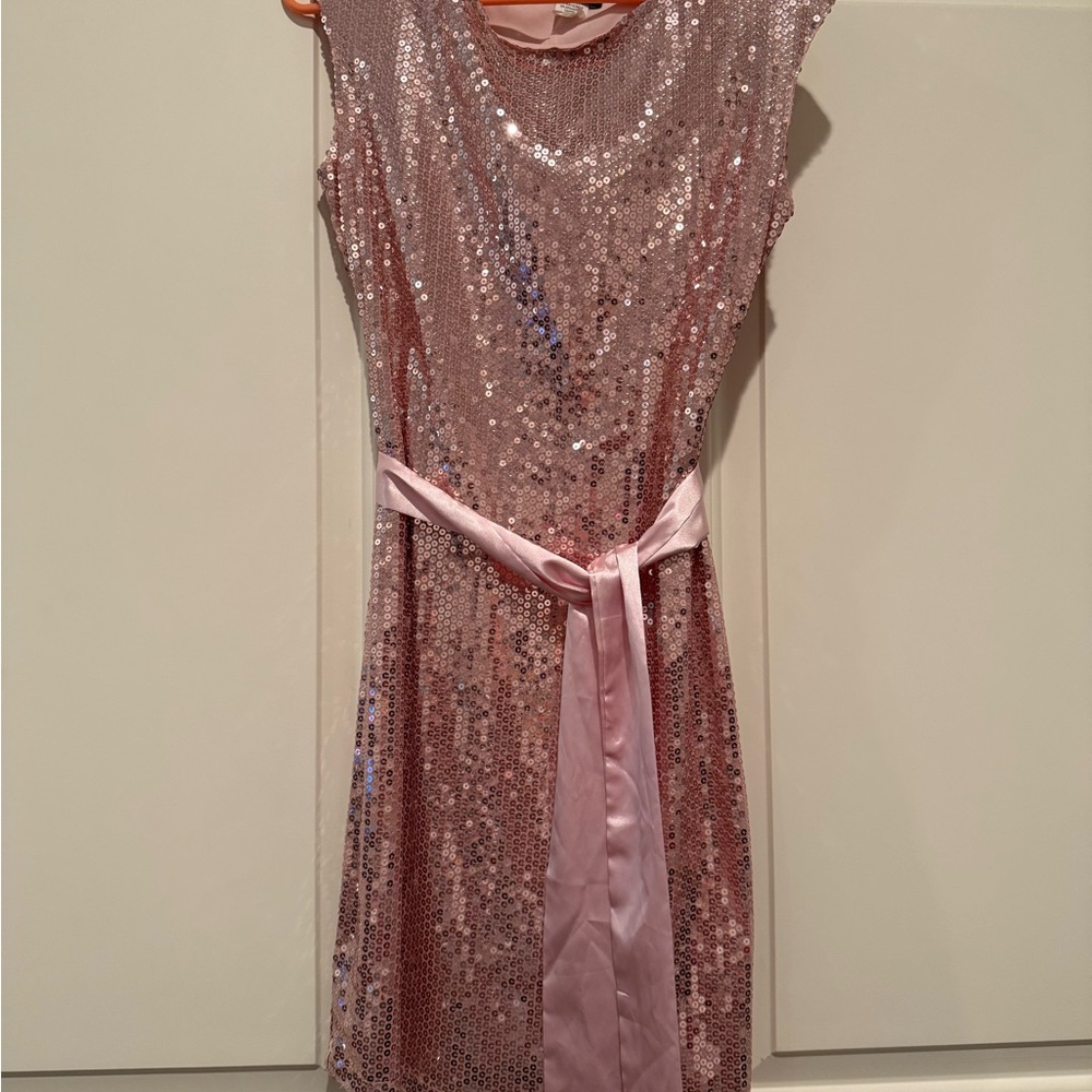Sparkling Pink Sequin Kids Dress